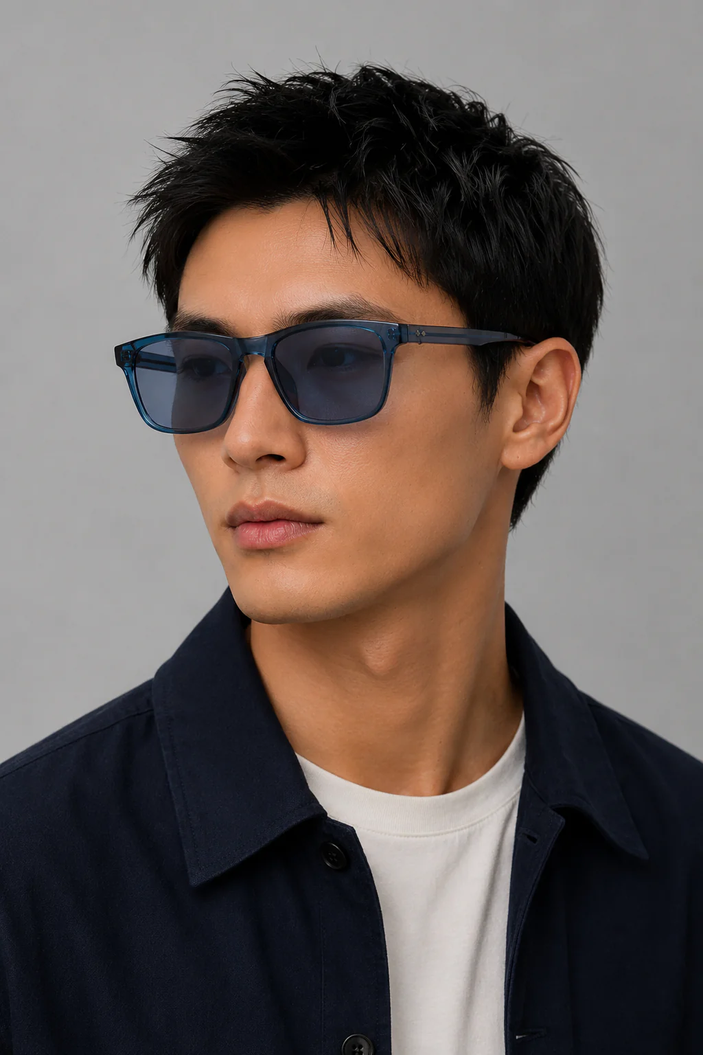 CBA 2415 Shiny Transparent Blue Sunglasses - Image 2