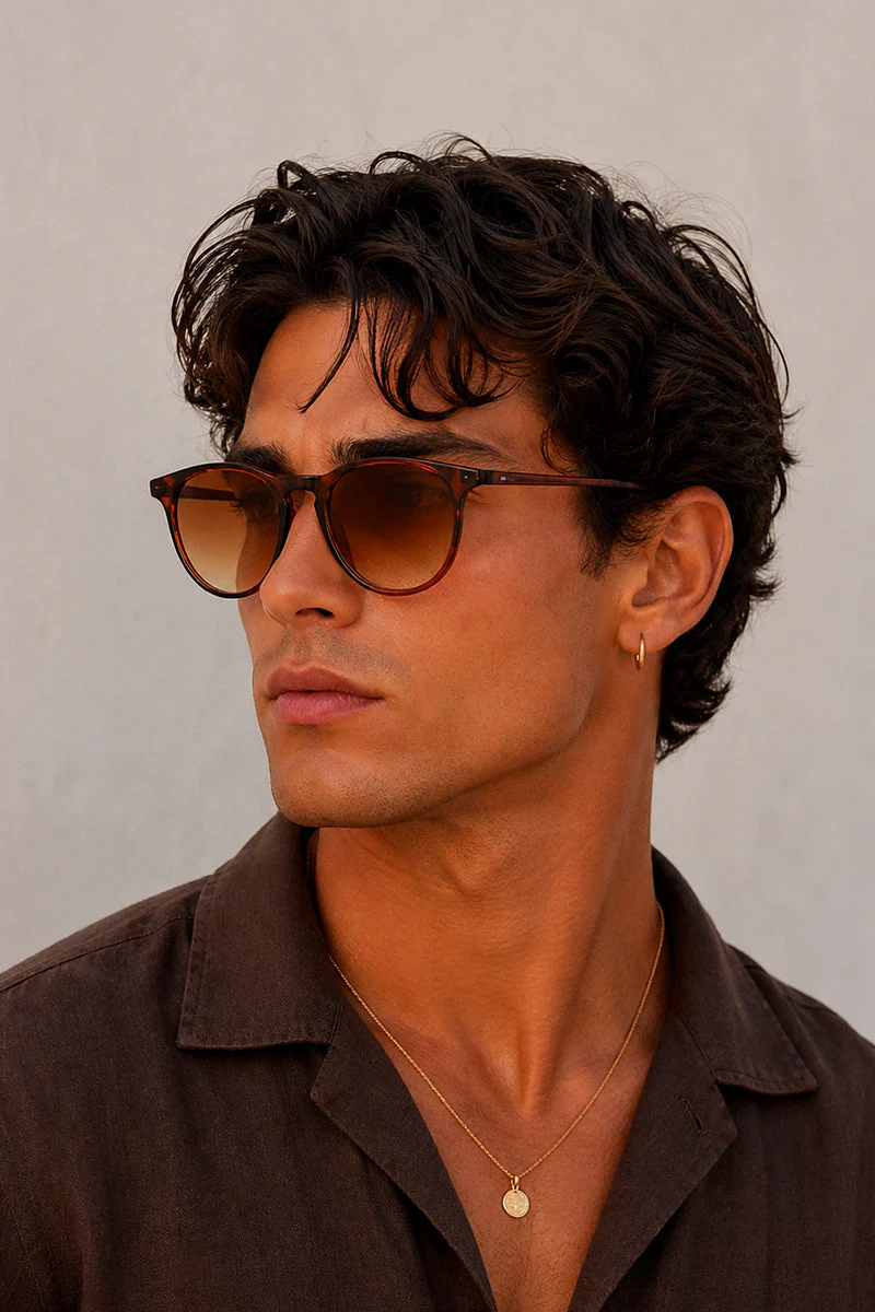 CBA Classic Brown Round Sunglasses 2462 Brown - Image 2