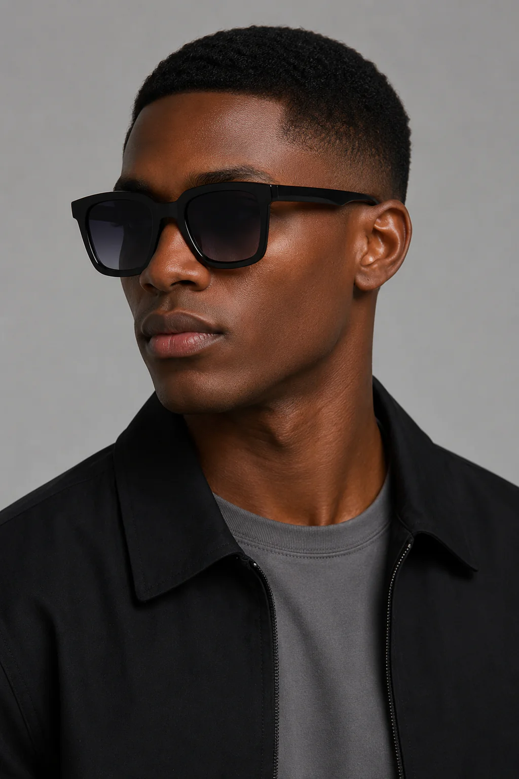 CBA 8229 Vitale Shiny Black Sunglasses - Image 2
