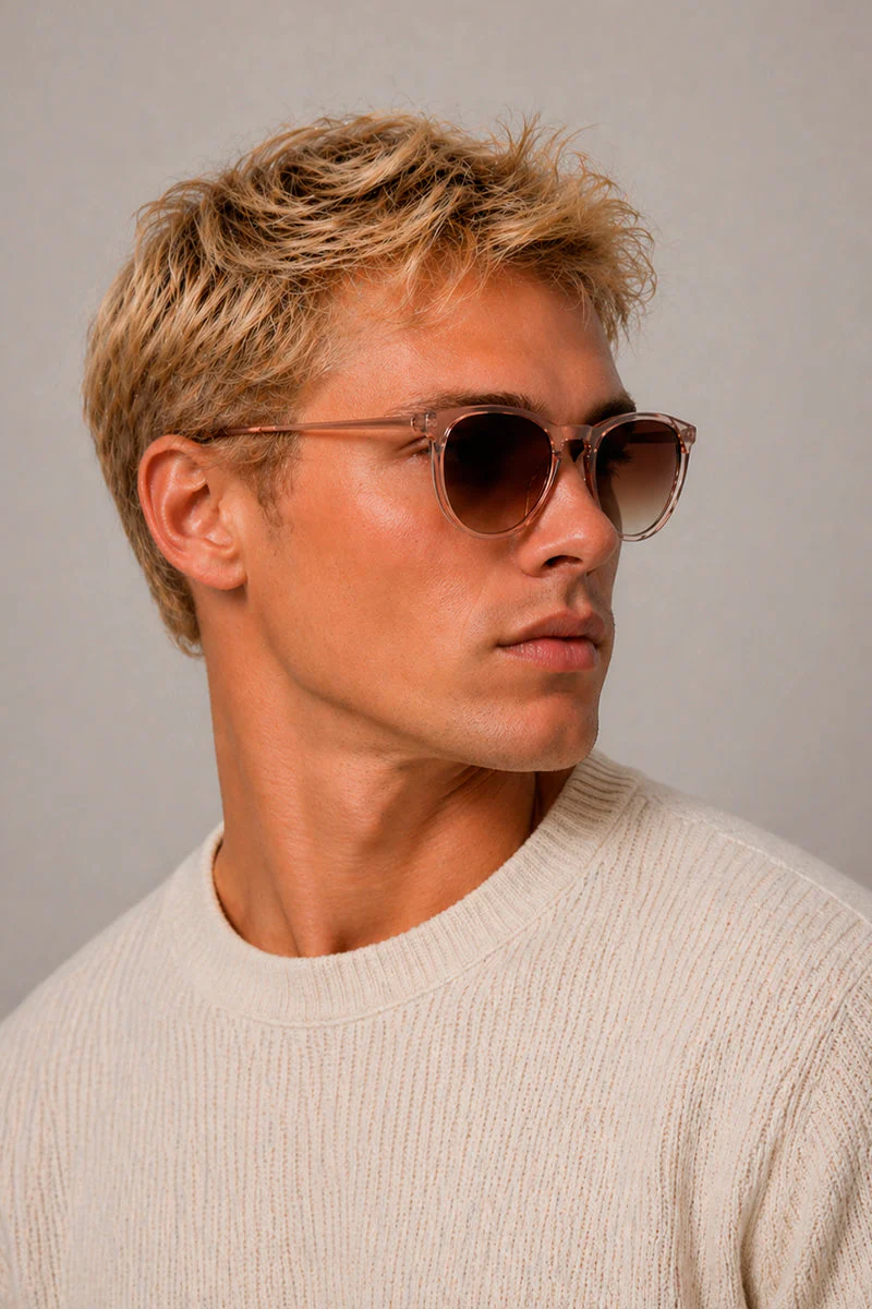 CBA Classic Transparent Frame Sunglasses 8291 Brown - Image 2