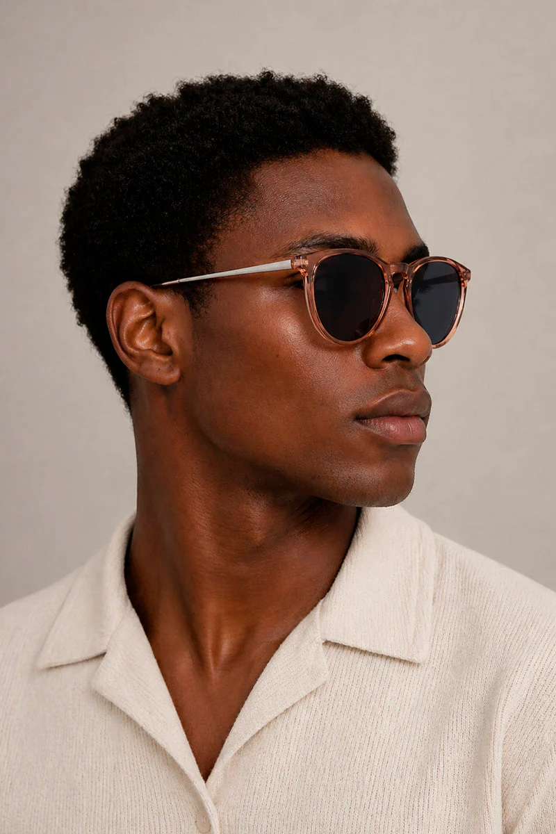 CBA Classic Transparent Blue Lens Sunglasses 8293 Champagne - Image 2
