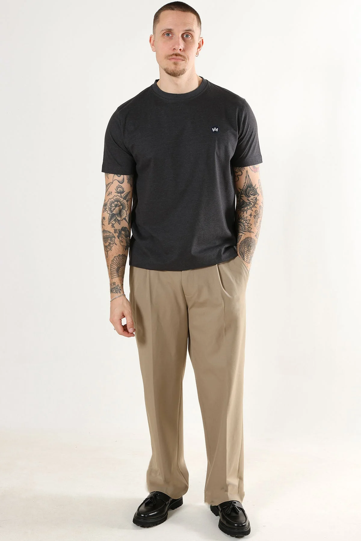 Kronstadt Timmi Organic T-shirt Charcoal Mix - Image 2